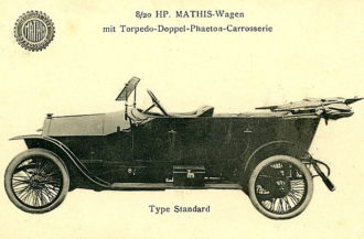 Publicité Ancienne Auto Mathis Torpédo 8 CV 1926 - Issue De Magazine, France