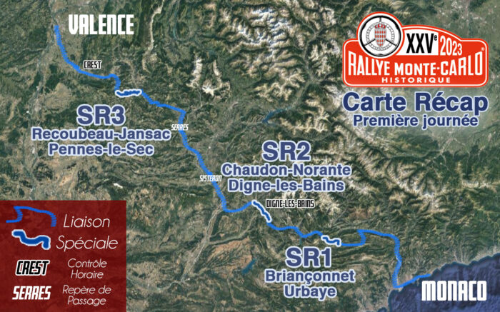 Carte Rallye Monte Carlo Historique 2023 Premiere Journee- Rallye Monte-Carlo Historique 2023