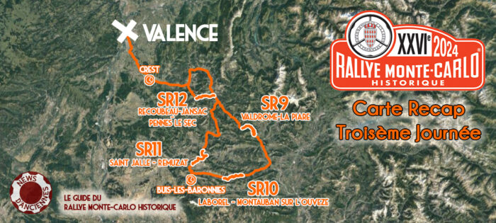 Guide du Rallye Monte Carlo Historique 2024 Carte Recapitulative de la troisieme journee par News dAnciennes- Rallye Monte-Carlo Historique 2024