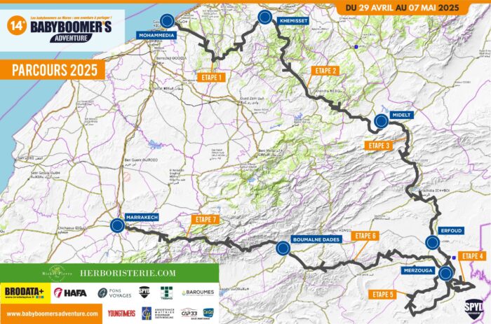 Parcours 2025 v2 01 scaled 1- Babyboomer's Adventure Maroc 2025