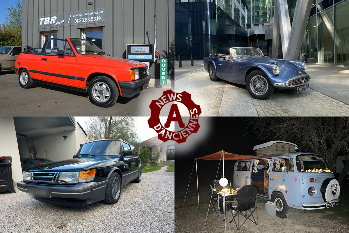 4 petites annonces de voitures anciennes, en mode tout d’Europe