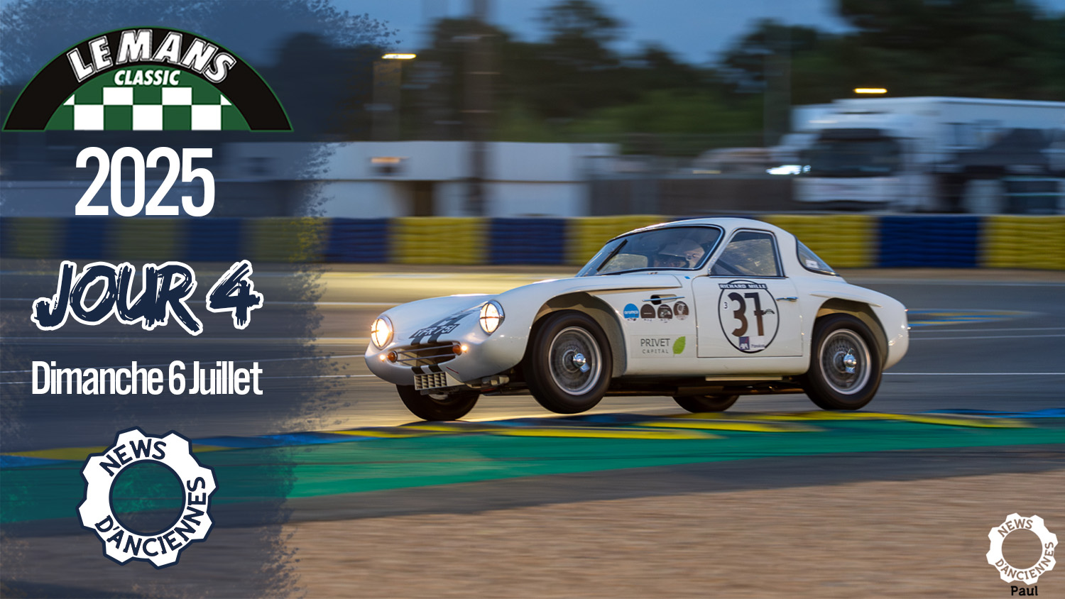 Le Mans Classic 2025, 4e jour, courses pluvieuses et tour des clubs