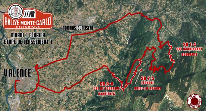 Carte Recapitalative de la premiere journee du Rallye Monte Carlo Historique 2026- Monte-Carlo Historique 2026