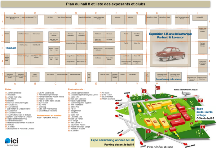 Plan du Hall 8 du salon Rétro Passion Rennes 2026