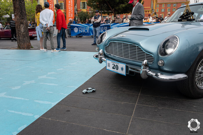 l'Aston Martin DB5 gagnante aux Légendes de Nice 2026